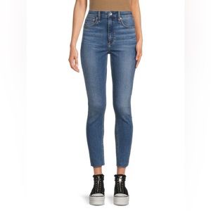 Rag & Bone Nina High Waist Raw Hem Ankle Skinny Jeans Flint size 29